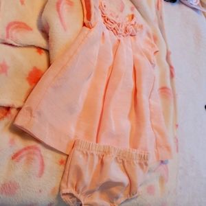 Infant pink dress. So cute! Has bloomers